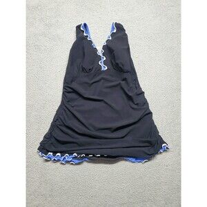 Profile By Gotten  One Piece Swimsuit Black And Blue Women's Size 20 W